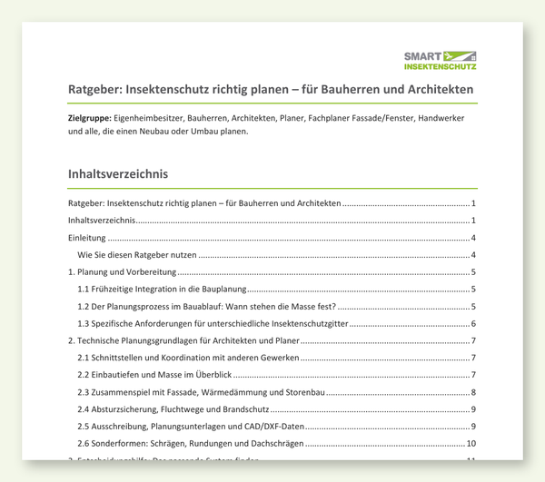 Ratgeber Insektenschutz richtig planen für Bauherren und Architekten